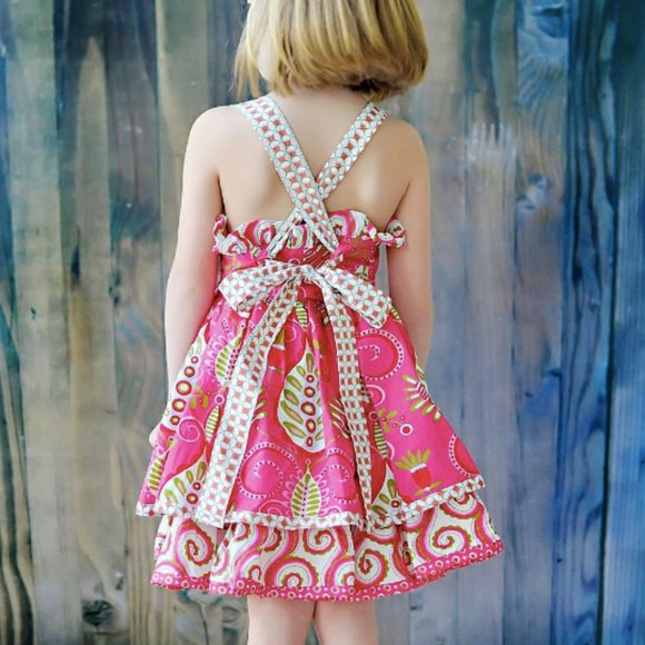 ❌SOLD❌JELLY the PUG 🌺Paisley Sassy Ruffled Dress - Picture 6 of 10